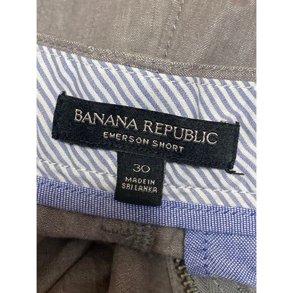 Banana Republic Emerson Men's Gray Mid Rise Slim Straight Chino Khaki Shorts 30 - Picture 4 of 5